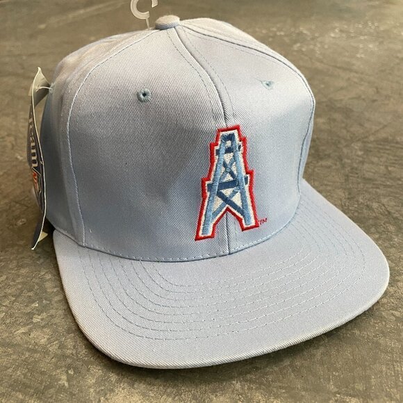 NWT Vintage Houston Oilers Drew Pearson Team NFL Snapback Hat Cotton 80s 90s - Picture 1 of 12